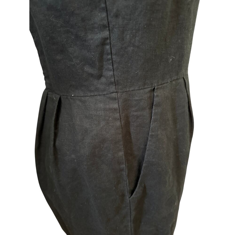 Quince Womens European Linen Scoop Neck Midi Dress Black Size Large - Picture 5 of 9